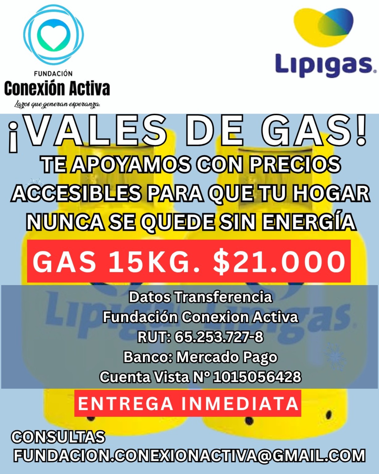 Apoyo comunitario mediante vales de gas